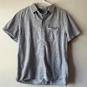 American Eagle Light Blue Striped Men's Shirt 100% Cotton